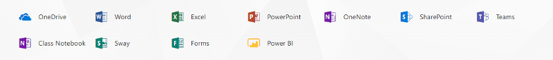 Widok ikon aplikacji Microsoft